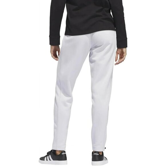 Adidas Women’s Relaxed Fit Taper Leg Fleece Pants Light Gray Size Small S NEW - Picture 3 of 3